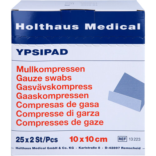 MULLKOMPRESSEN YPSIPAD 10x10 cm steril 8fach